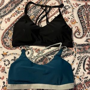 Under Armor sports bras size large black/blue